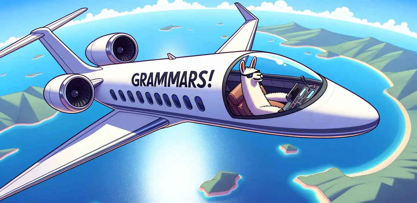 Jet-setting with Llama 2 + Grammars