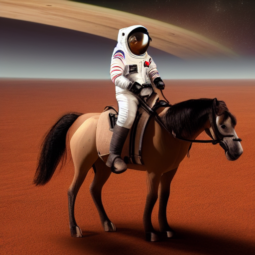 an astronaut riding a horse on mars, hd, dramatic lighting